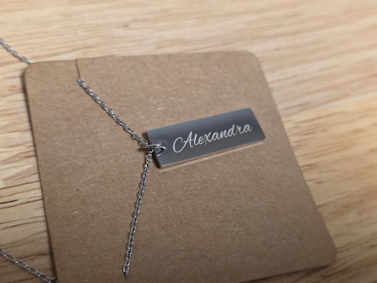 Engraved Pendant Necklace